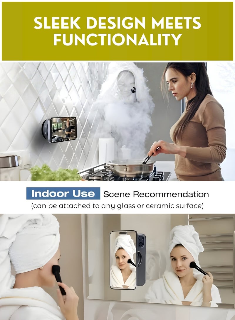 حامل هاتف مغناطيسي للسيارة يُثبّت على لوحة القيادة - مغناطيس قوي، حامل هاتف يدور 360 درجة، حامل جوال للسيارة يُتيح استخدام الهاتف بيد واحدة بدون استخدام اليدين، متوافق مع أجهزة آيفون وأندرويد، قاعدة مانعة للانزلاق، مقاوم للحرارة - Image 5